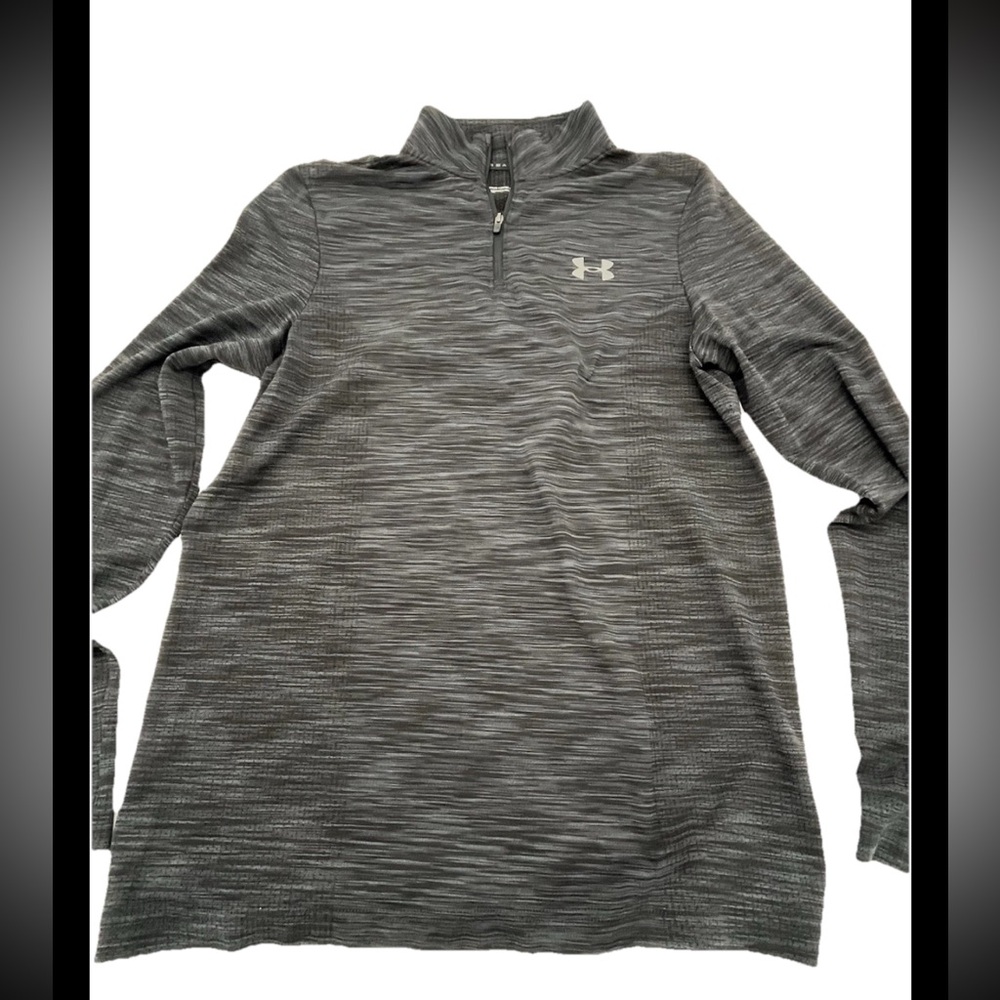 Under Armour Gray Quarter-Zip Pullover Heatgear men’s fitted medium threadborne